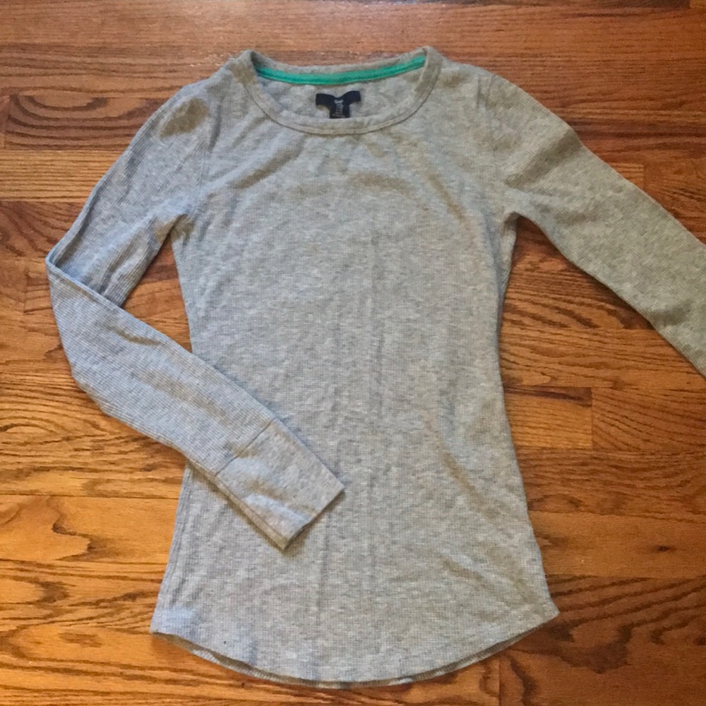 Grey Waffle Knit Long Sleeve